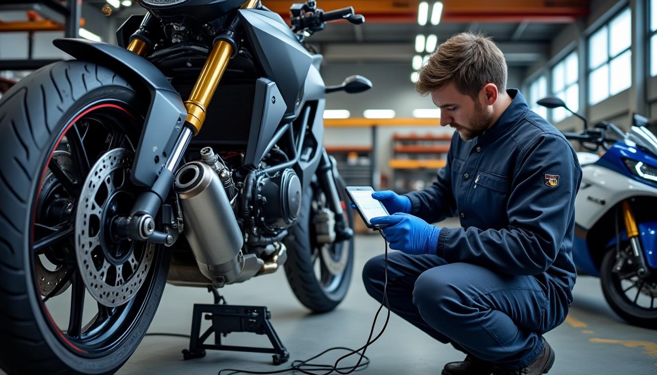 Quels éléments sont vérifiés lors du contrôle technique moto (2 et 3 roues) ?